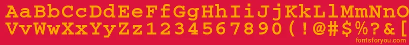 フォントCougelBold.001.001 – 赤い背景にオレンジの文字