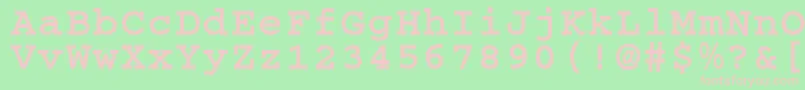 CougelBold.001.001-fontti – vaaleanpunaiset fontit vihreällä taustalla