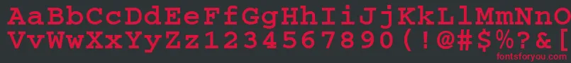 フォントCougelBold.001.001 – 黒い背景に赤い文字