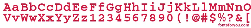 フォントCougelBold.001.001 – 白い背景に赤い文字