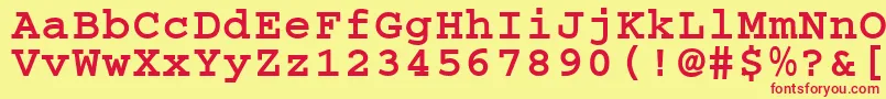 フォントCougelBold.001.001 – 赤い文字の黄色い背景