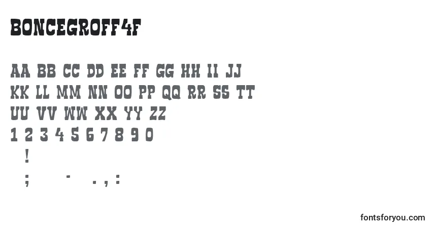 A fonte BoncegroFf4f (86601) – alfabeto, números, caracteres especiais