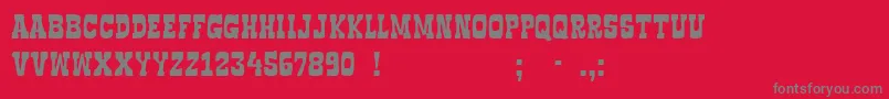 フォントBoncegroFf4f – 赤い背景に灰色の文字
