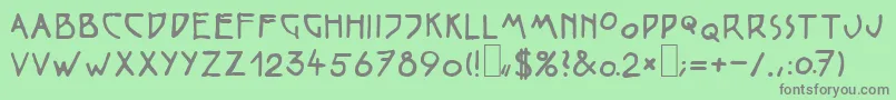 フォントWienerRegular – 緑の背景に灰色の文字