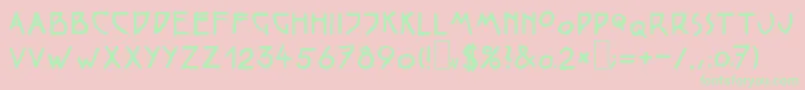 WienerRegular-Schriftart – Grüne Schriften auf rosa Hintergrund