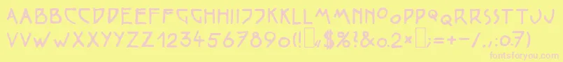 WienerRegular Font – Pink Fonts on Yellow Background