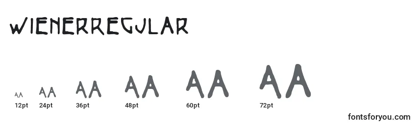 Размеры шрифта WienerRegular