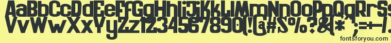 フォントZaiKinematografiapolska1908solid – 黒い文字の黄色い背景