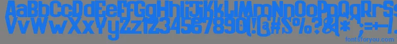 フォントZaiKinematografiapolska1908solid – 灰色の背景に青い文字