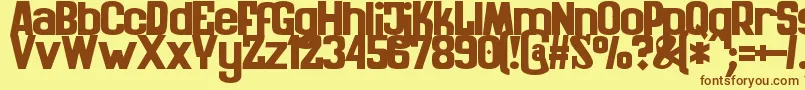 ZaiKinematografiapolska1908solid Font – Brown Fonts on Yellow Background