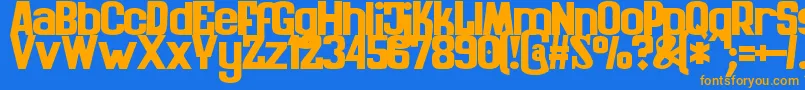 ZaiKinematografiapolska1908solid Font – Orange Fonts on Blue Background