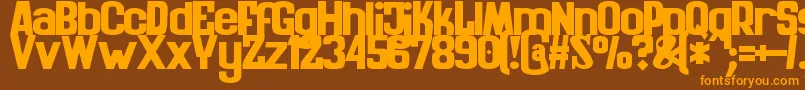 ZaiKinematografiapolska1908solid Font – Orange Fonts on Brown Background