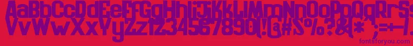 Czcionka ZaiKinematografiapolska1908solid – fioletowe czcionki na czerwonym tle