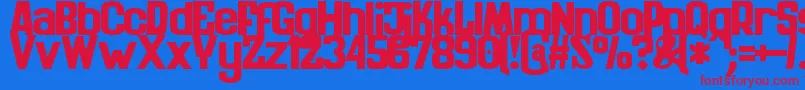 フォントZaiKinematografiapolska1908solid – 赤い文字の青い背景