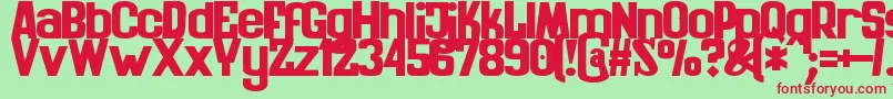 Czcionka ZaiKinematografiapolska1908solid – czerwone czcionki na zielonym tle