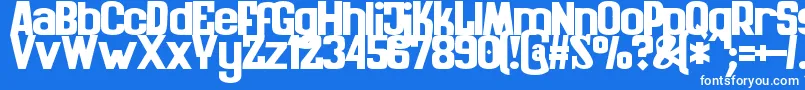 フォントZaiKinematografiapolska1908solid – 青い背景に白い文字