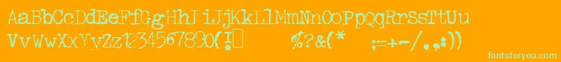 GfHaldaNormal Font – Green Fonts on Orange Background