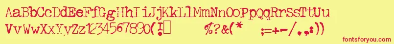 GfHaldaNormal Font – Red Fonts on Yellow Background