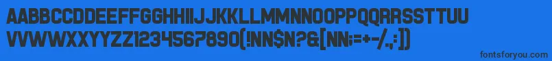Weitere Informationen zur PistonPressure-Schriftart PistonPressure-Schriftart – Schwarze Schriften auf blauem Hintergrund