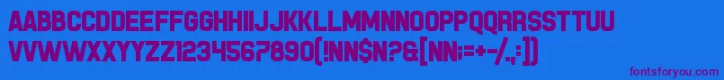 PistonPressure-Schriftart – Violette Schriften auf blauem Hintergrund