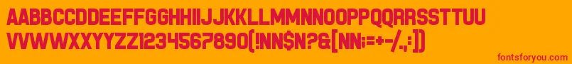 PistonPressure Font – Red Fonts on Orange Background