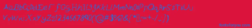 Curves Font – Blue Fonts on Red Background