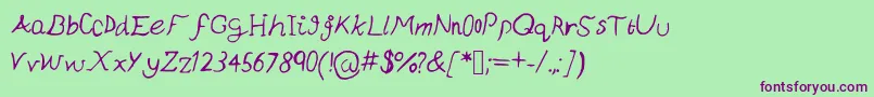 Шрифт Curves – фиолетовые шрифты на зелёном фоне