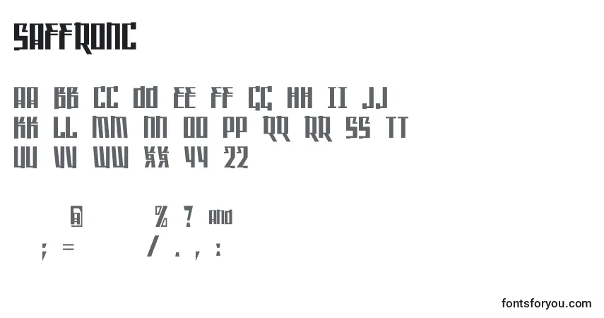 A fonte Saffronc – alfabeto, números, caracteres especiais
