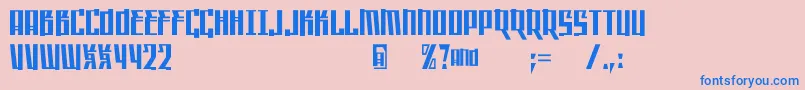 フォントSaffronc – ピンクの背景に青い文字