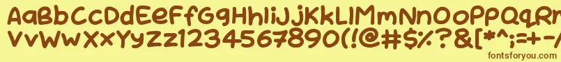 NaturalSugars Font – Brown Fonts on Yellow Background