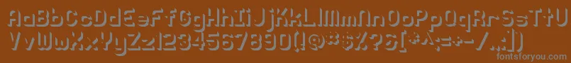 フォントKnochen3DShaded – 茶色の背景に灰色の文字
