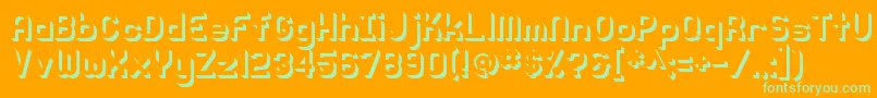 Knochen3DShaded Font – Green Fonts on Orange Background