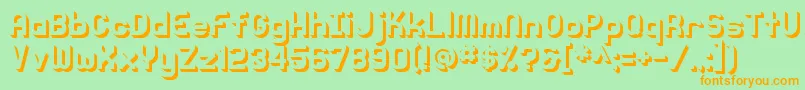 Knochen3DShaded Font – Orange Fonts on Green Background