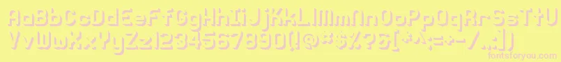 Knochen3DShaded Font – Pink Fonts on Yellow Background