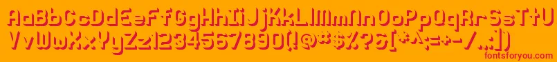 Knochen3DShaded Font – Red Fonts on Orange Background