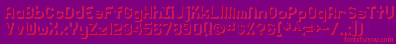 Knochen3DShaded Font – Red Fonts on Purple Background