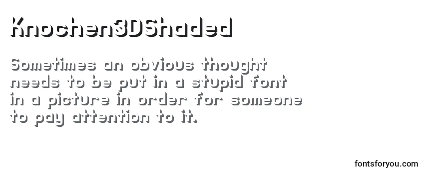 Review of the Knochen3DShaded Font