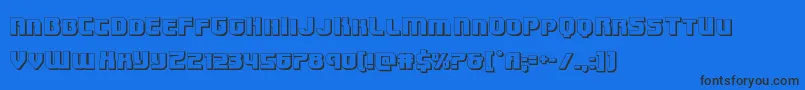 Speedwagon3D Font – Black Fonts on Blue Background