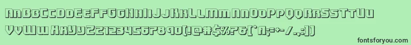 Speedwagon3D Font – Black Fonts on Green Background