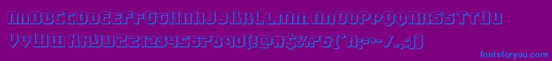 Speedwagon3D-Schriftart – Blaue Schriften auf violettem Hintergrund