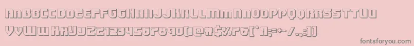 Speedwagon3D-Schriftart – Graue Schriften auf rosa Hintergrund