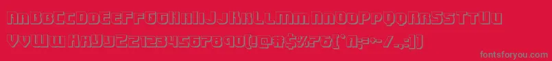 Speedwagon3D-Schriftart – Graue Schriften auf rotem Hintergrund