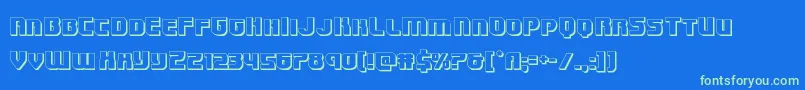 Speedwagon3D Font – Green Fonts on Blue Background
