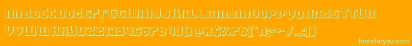 Speedwagon3D Font – Green Fonts on Orange Background