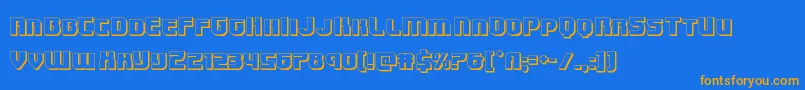 Speedwagon3D Font – Orange Fonts on Blue Background
