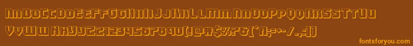 Speedwagon3D-Schriftart – Orangefarbene Schriften auf braunem Hintergrund