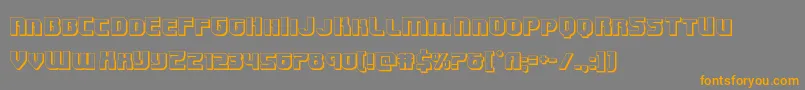 フォントSpeedwagon3D – オレンジの文字は灰色の背景にあります。