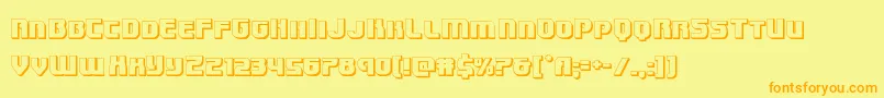 Speedwagon3D-Schriftart – Orangefarbene Schriften auf gelbem Hintergrund