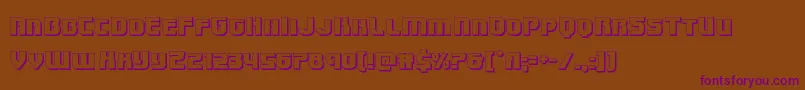 Speedwagon3D-Schriftart – Violette Schriften auf braunem Hintergrund