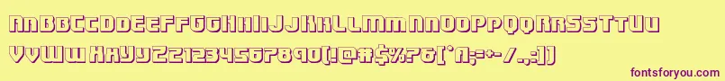 Шрифт Speedwagon3D – фиолетовые шрифты на жёлтом фоне